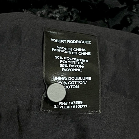 ROBERT RODRIGUEZ black burnout leopard print velvet puff sleeve dress 8 NWT - Picture 12 of 13